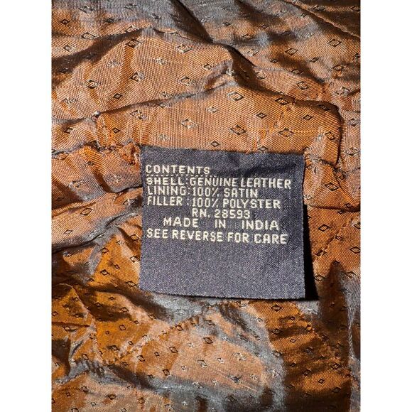 Members Only Jacket Mens Large Dark Brown 100% Leather Lined Full Zip Vintage - Picture 8 of 10